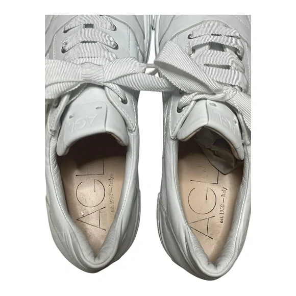 AGL Italian Platform Sneakers Leather W10.5 - Picture 3 of 9
